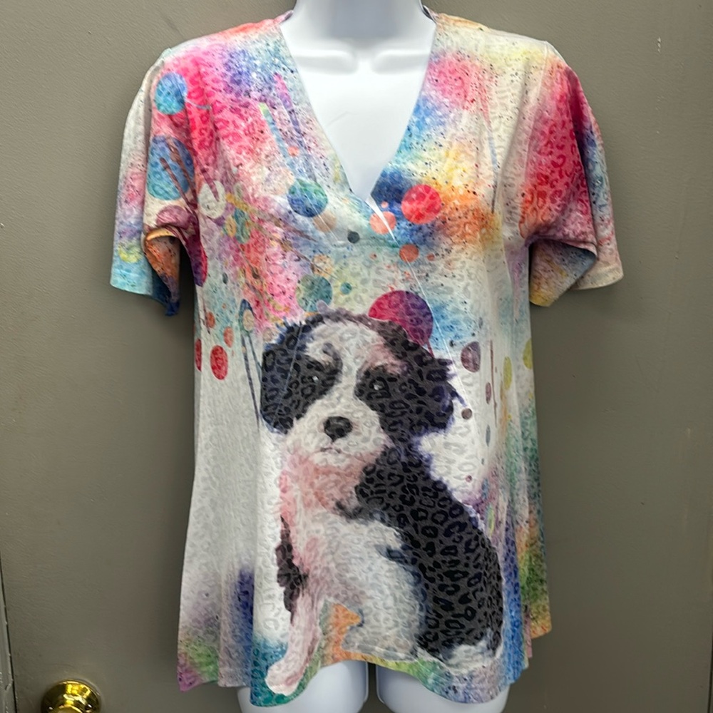 Cubism Front/Back Design Puppy Top-I ❤️Offers!